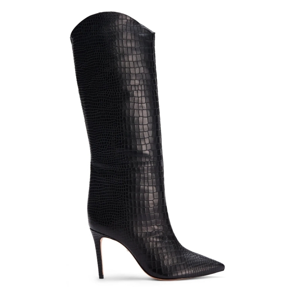 SCHUTZ Maryana Croc Knee High Boots